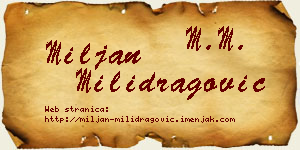 Miljan Milidragović vizit kartica